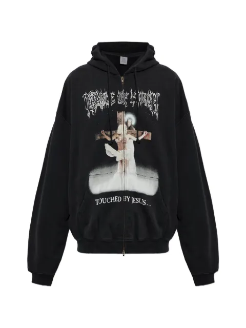 VETEMENTS graphic-print zip-up hoodie