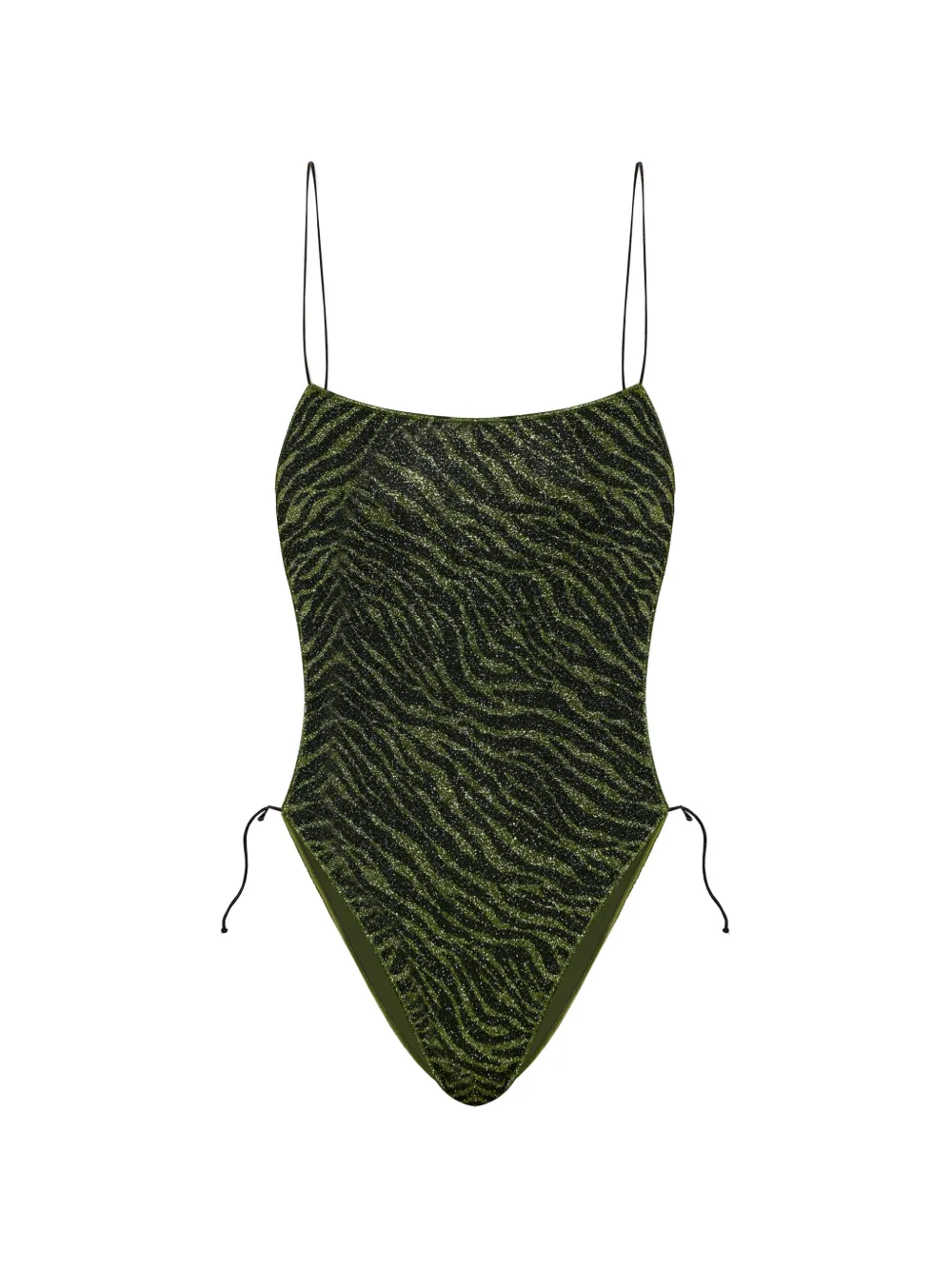 Oséree zebra-print lurex-thread swimsuit