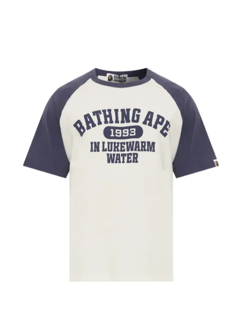 A BATHING APE® raglan-sleeve logo-print cotton T-shirt
