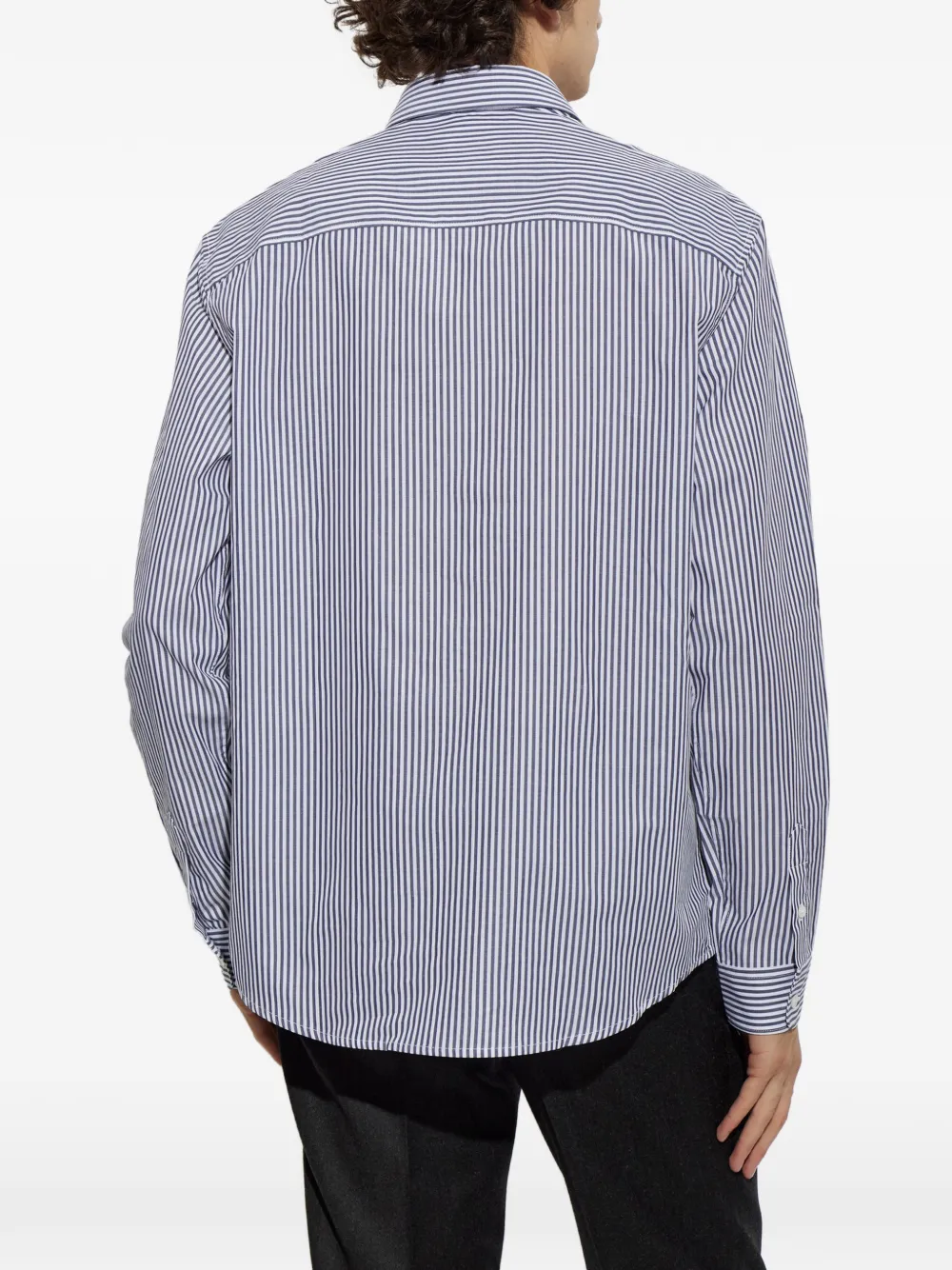 A.P.C. Katoenen button-downoverhemd met verticale strepen Wit