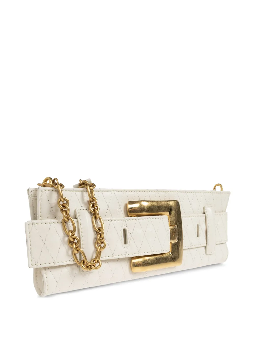 Balmain Anthem gewatteerde clutch Beige