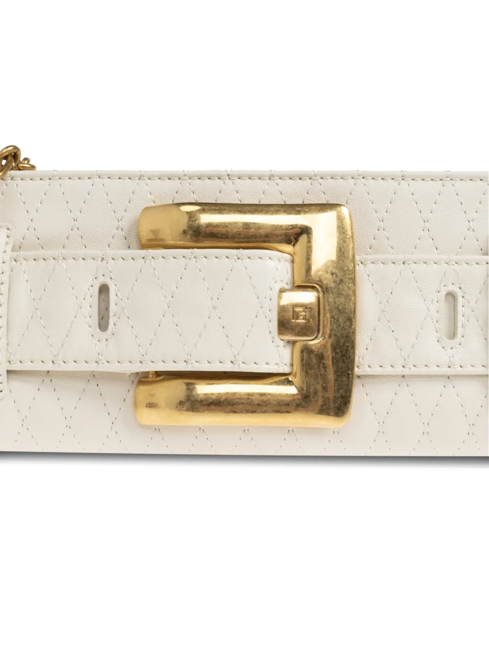 Balmain Anthem gewatteerde clutch Beige