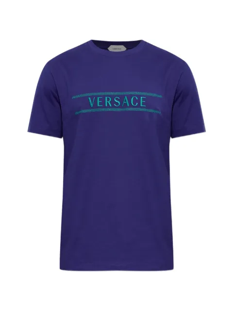 Versace logo-embroidered T-shirt