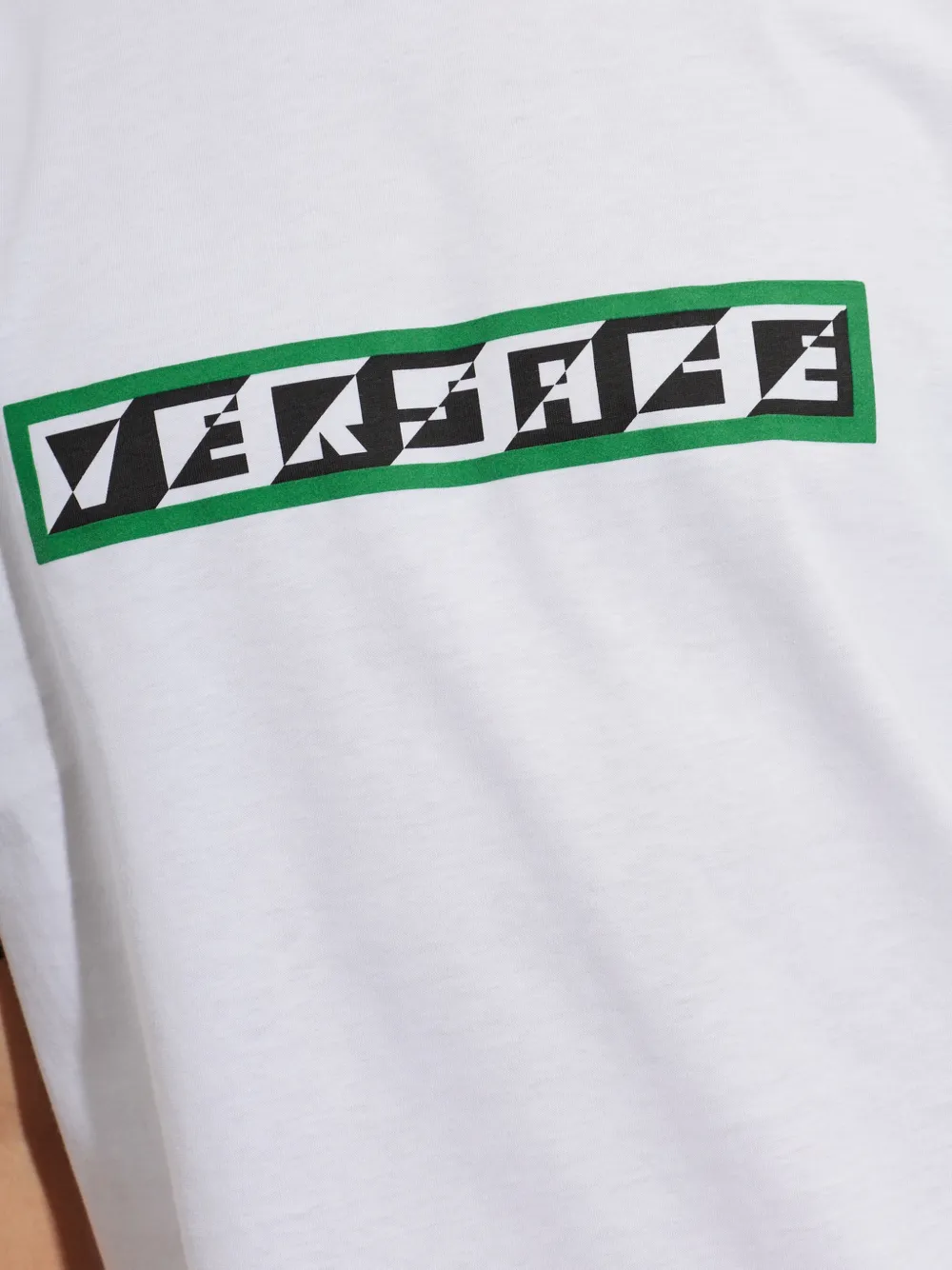 Versace Regular katoenen jersey T-shirt met print Wit