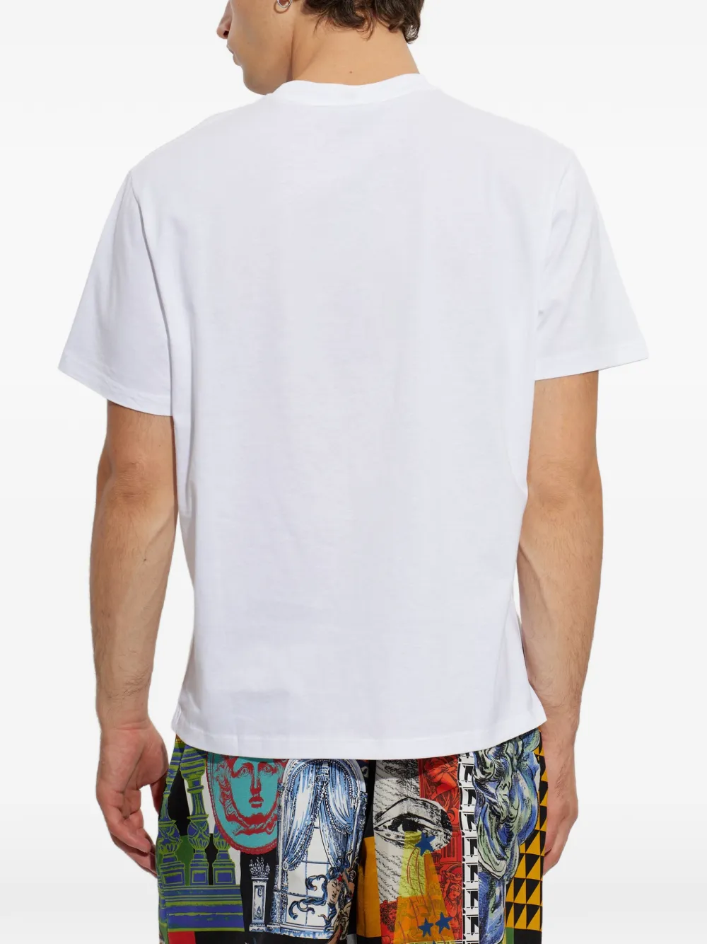 Versace Regular katoenen jersey T-shirt met print Wit