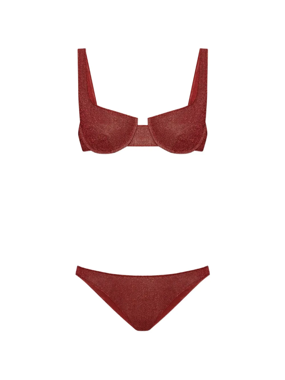 Oséree Lurex-thread two-piece bikini - Rot