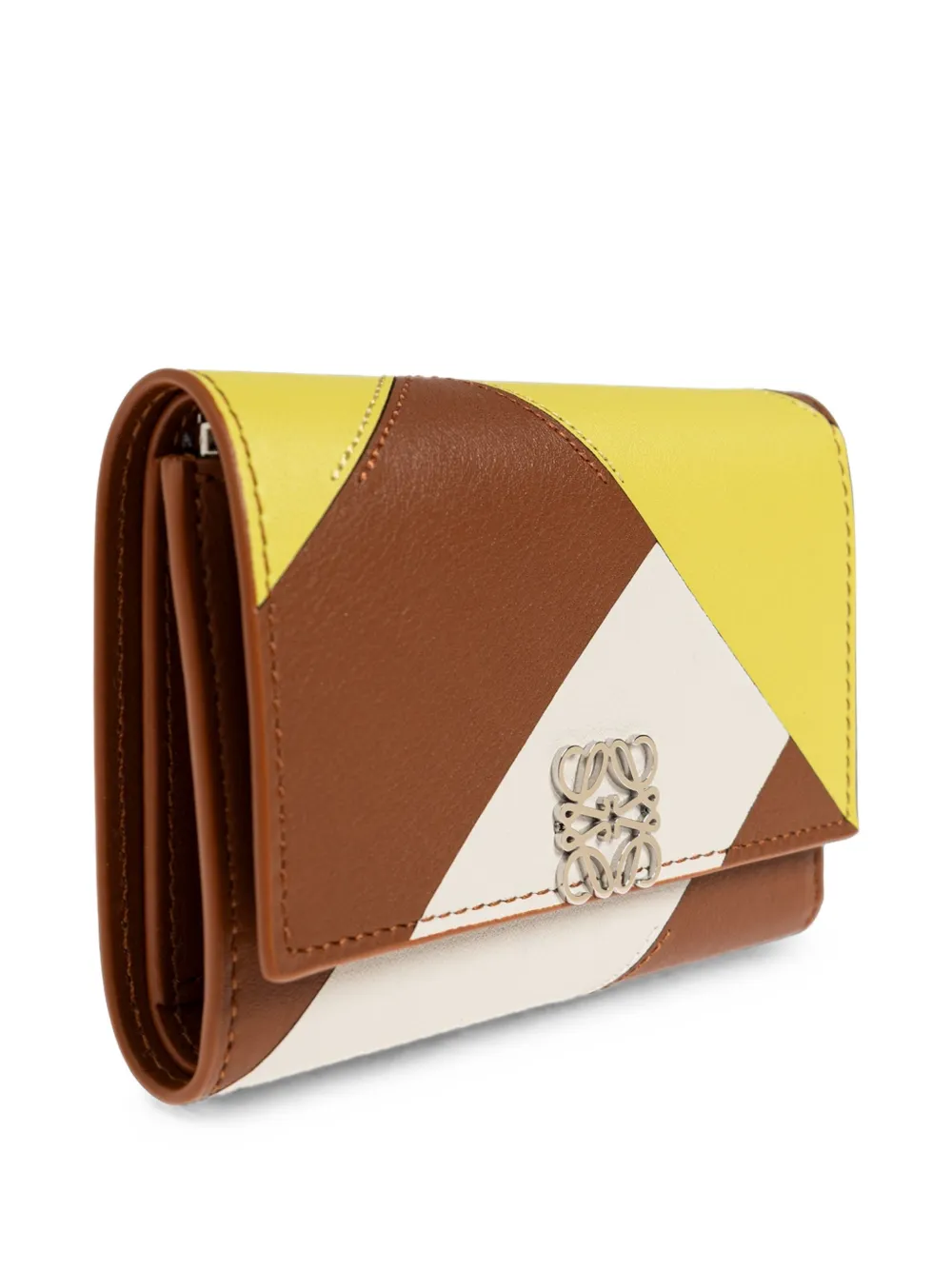 LOEWE Anagram kleine verticale portemonnee van kalfsleer Bruin