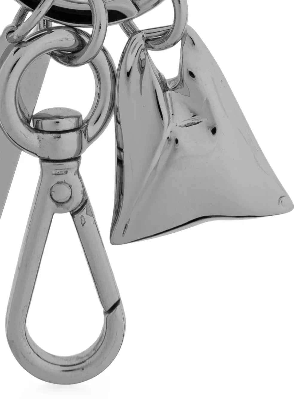 MM6 Maison Margiela logo-engraved keychain Zilver