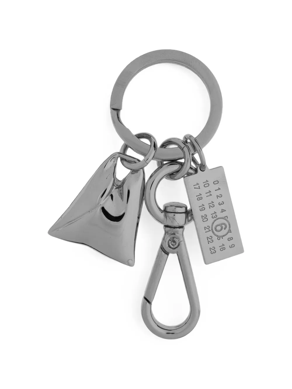 MM6 Maison Margiela logo-engraved keychain Zilver