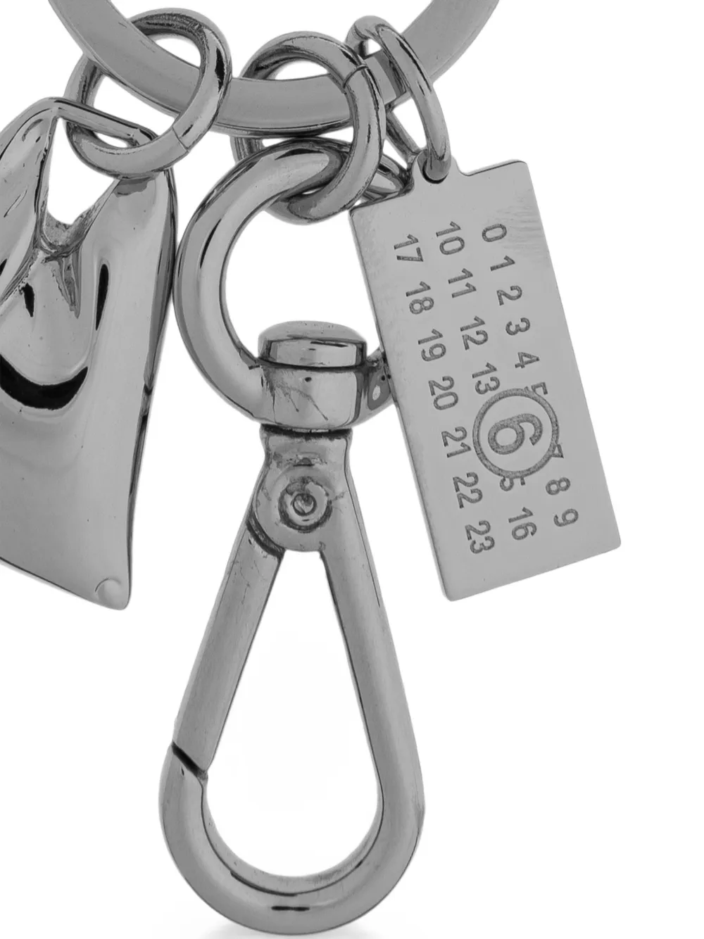 MM6 Maison Margiela logo-engraved keychain Zilver
