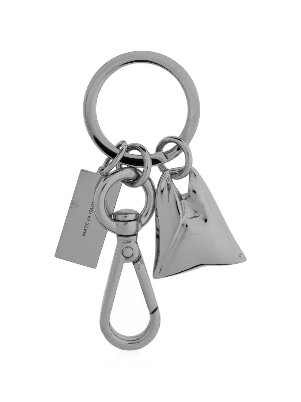 MM6 Maison Margiela logo-engraved keychain Zilver