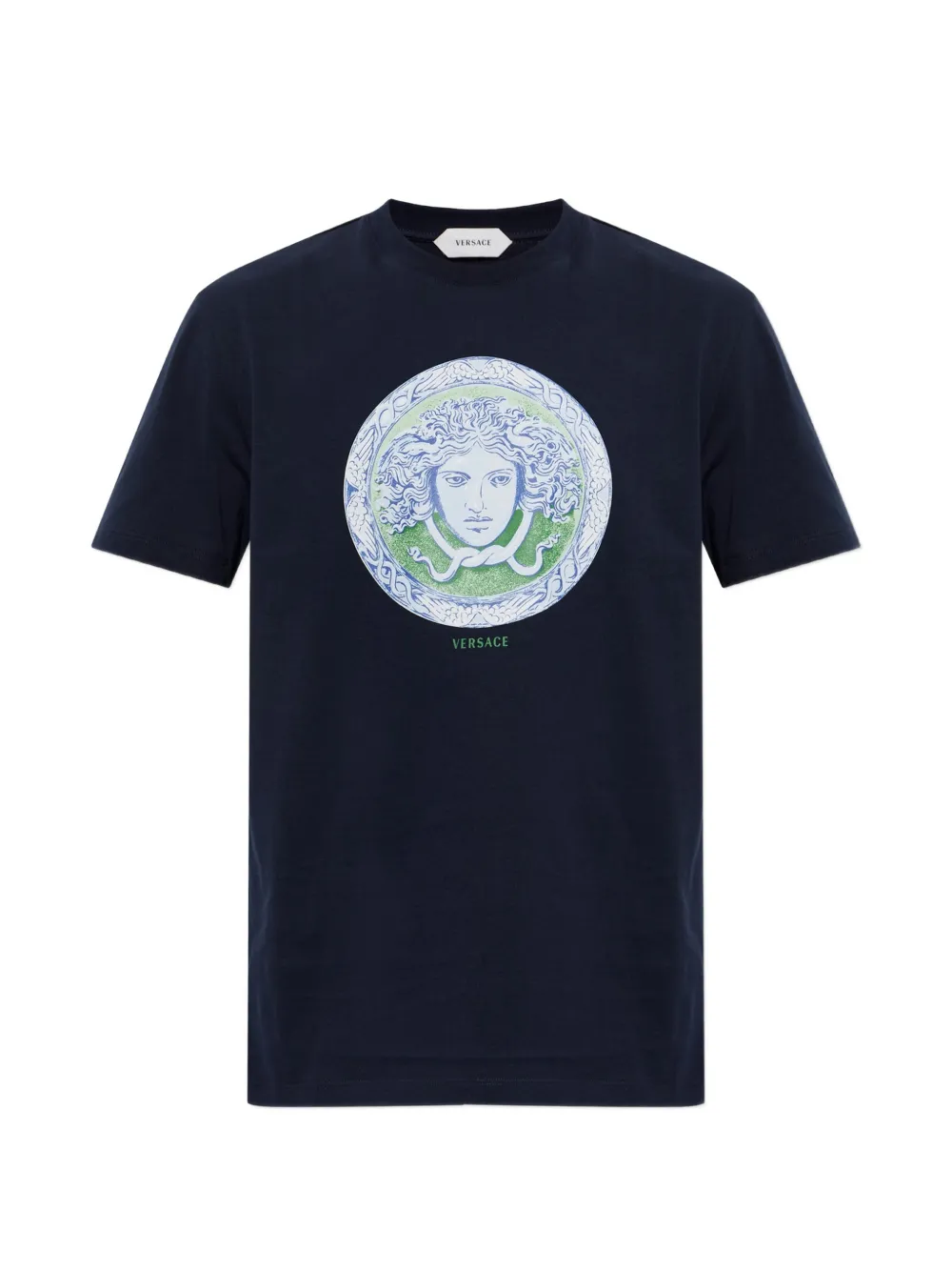 Versace Medusa-print cotton T-shirt - Blau