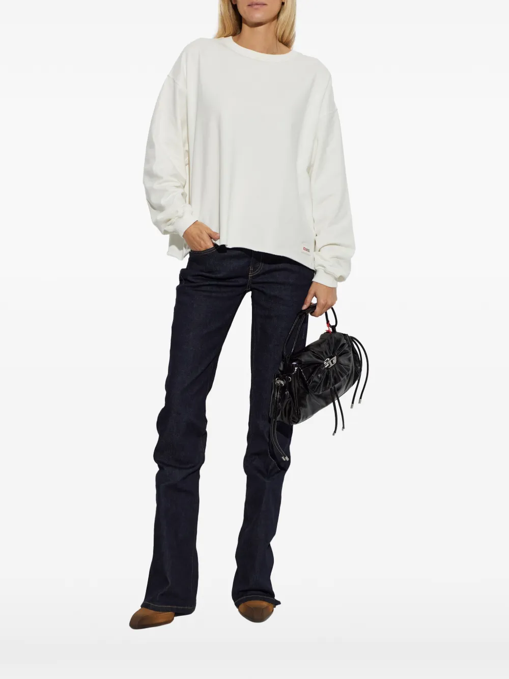Diesel Sweater met gerafelde zoom Wit