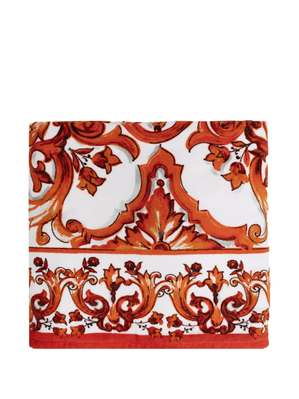 Dolce & Gabbana Majolica-print terry beach towel - Bianco