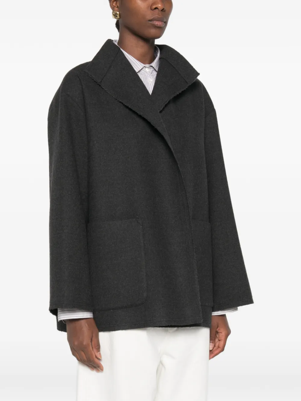 Dusan oversized jack met sjaalkraag Grijs