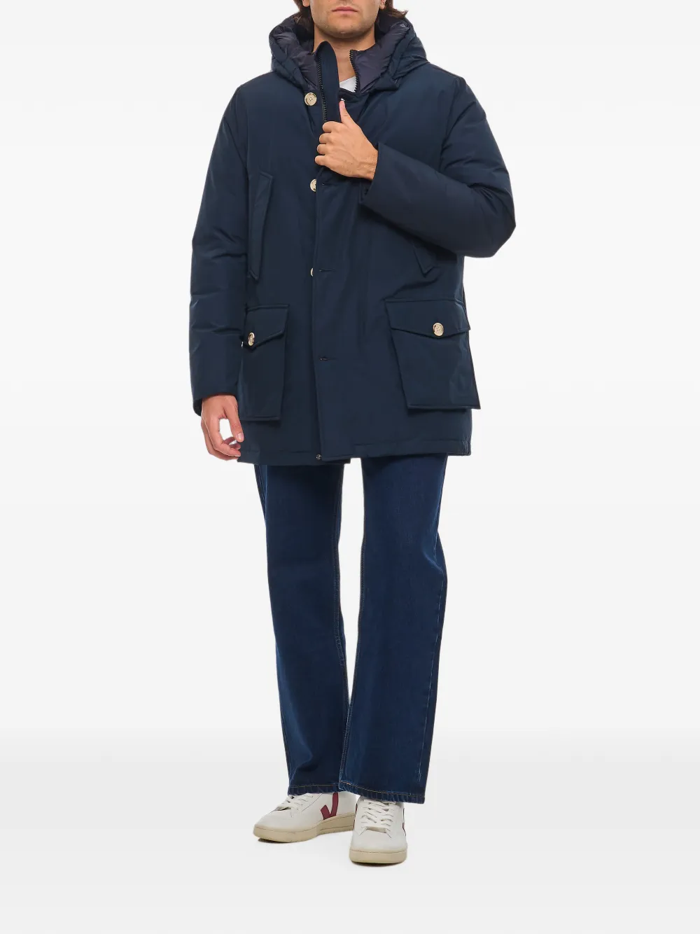 Woolrich Jas met capuchon Blauw
