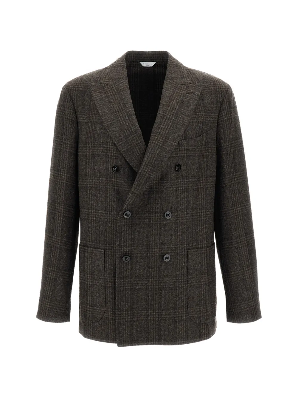 Boglioli Check Double-breasted Jacket In Brown