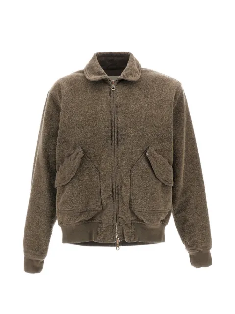 original vintage style fleece-texture bomber jacket