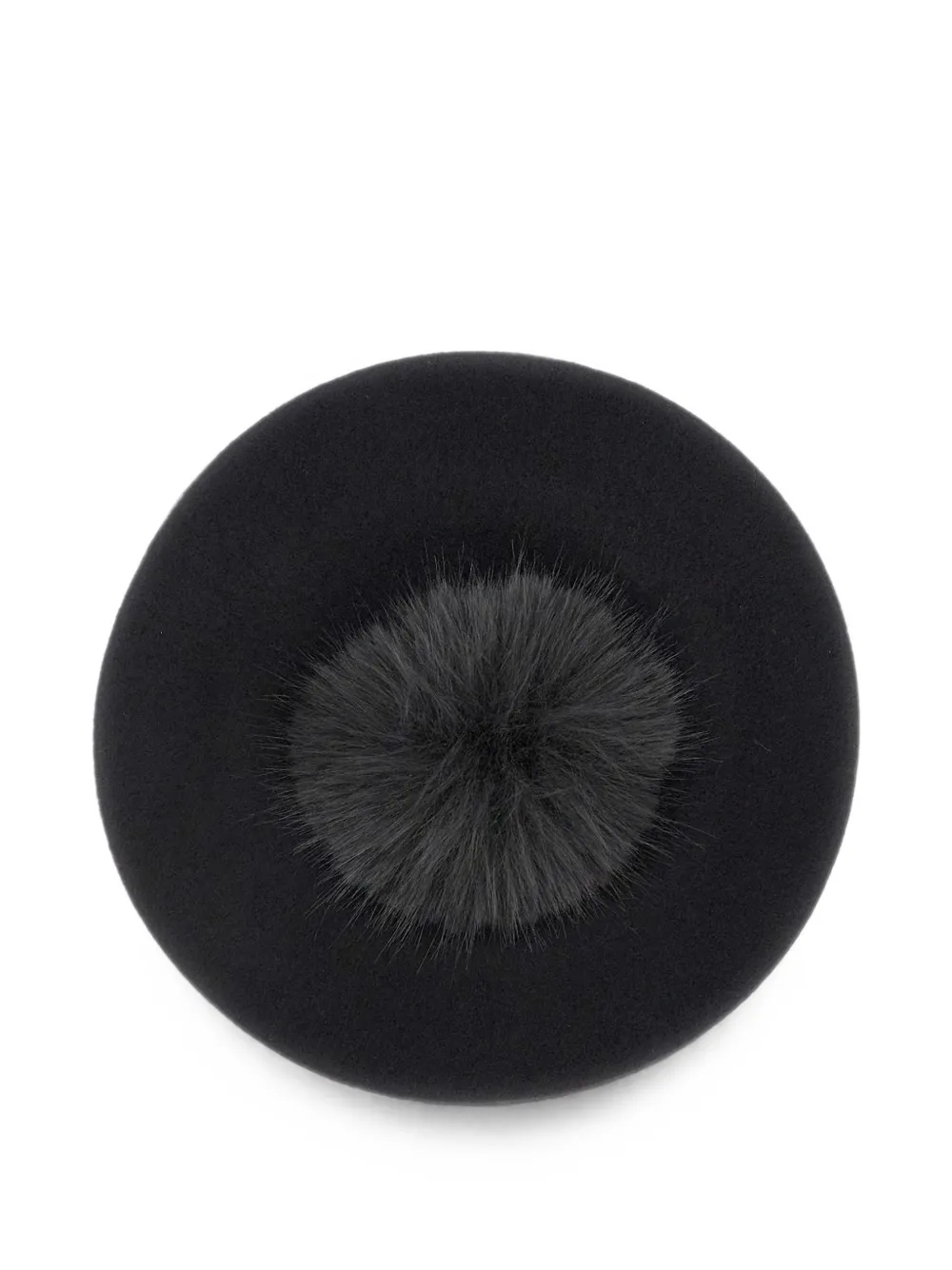 Borsalino pompom-detail wool beret - Nero