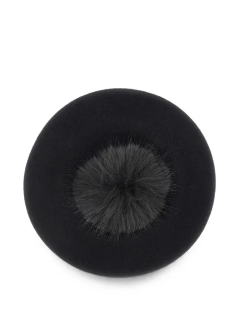 Borsalino pompom-detail wool beret