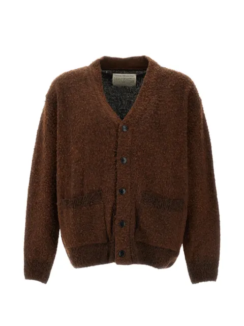 original vintage style bouclé-knit V-neck cardigan