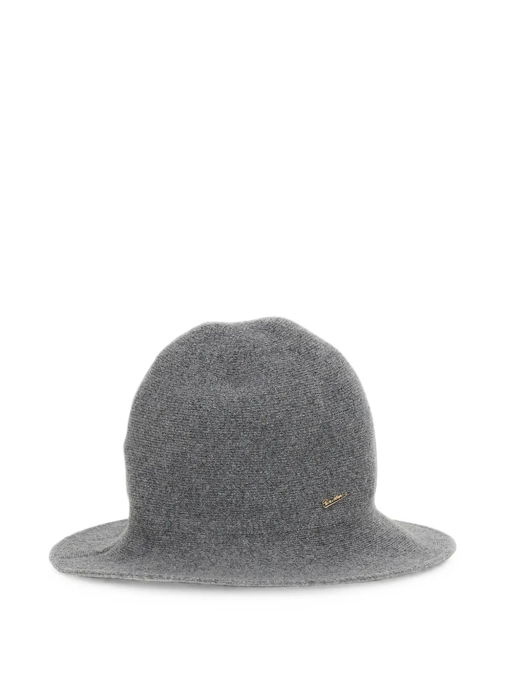 Borsalino Angelina Cloche logo-plaque hat - Grigio