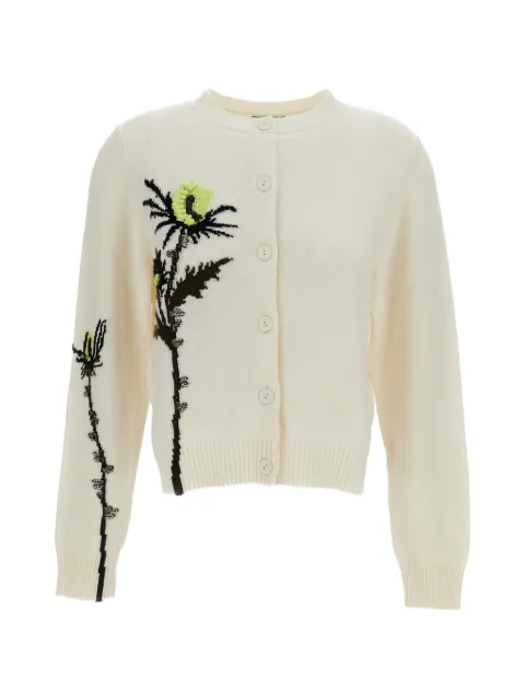 Barrie thistle-intarsia cashmere cardigan