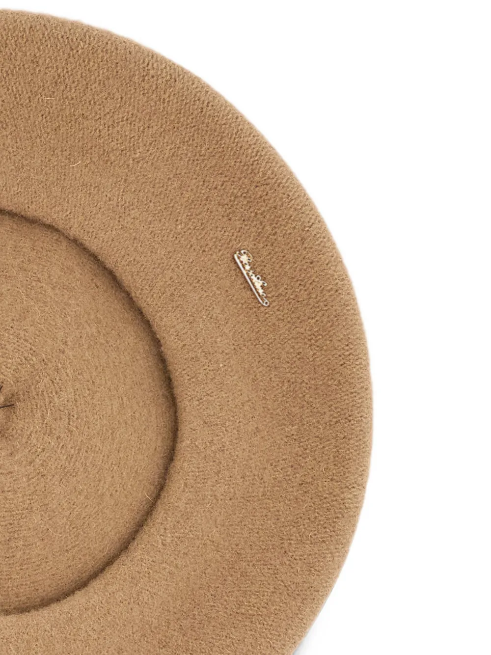 Borsalino Baret met pompon en logoplakkaat Beige