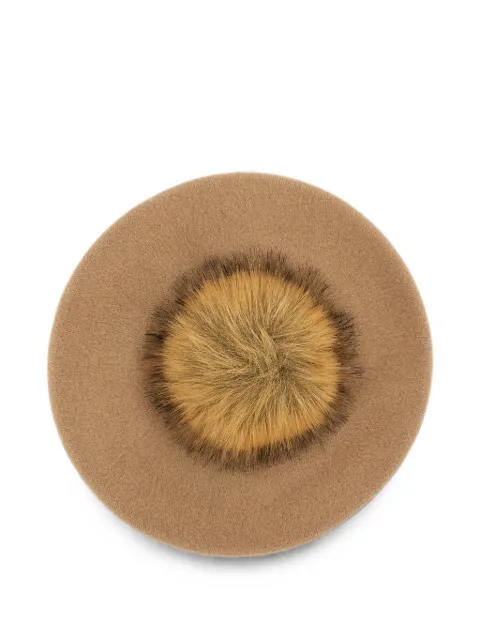 Borsalino pom-pom logo-plaque beret