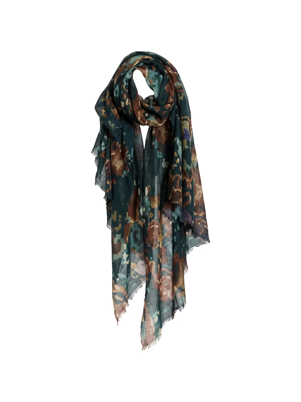 MIRROR IN THE SKY paisley-print frayed scarf - Nero