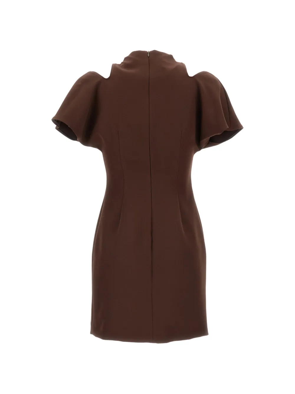 Federica Tosi Cold-shoulder mini-jurk met diepe hals Bruin