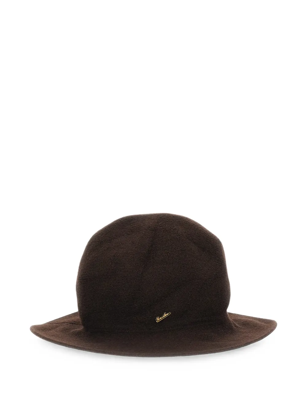 Borsalino Angelina mini logo-plaque cloche hat - Marrone