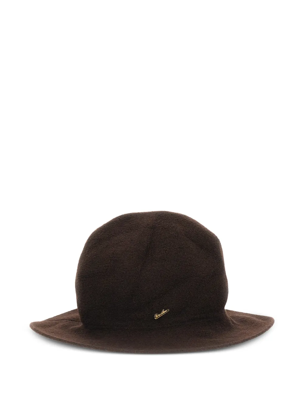 Borsalino Angelina mini logo-plaque cloche hat - Marrone