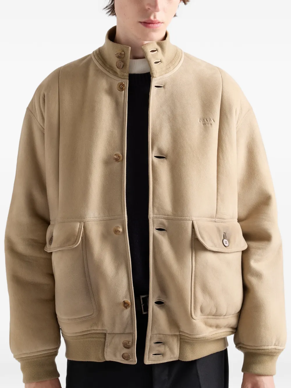 Prada Lammy bomberjack Beige