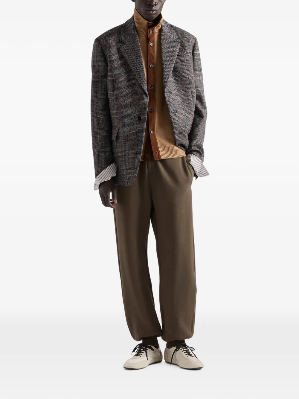 Prada Vest met contrasterende afwerking Beige