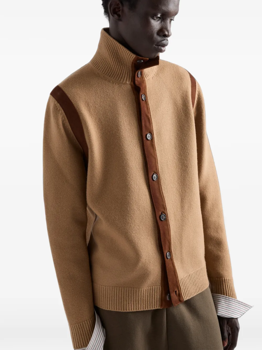 Prada Vest met contrasterende afwerking Beige