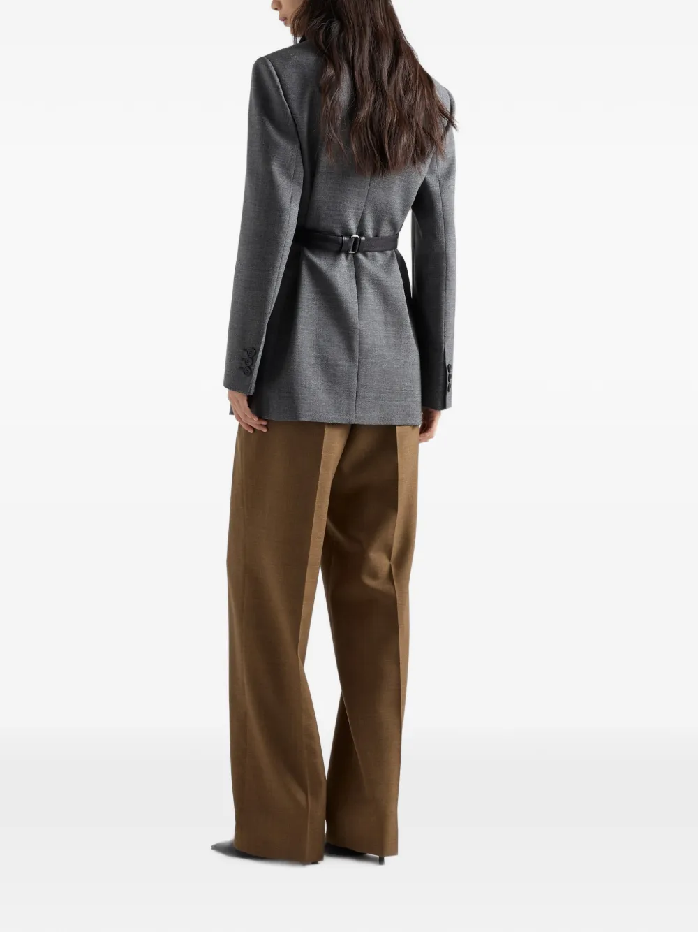 Prada Wool Pants In Brown