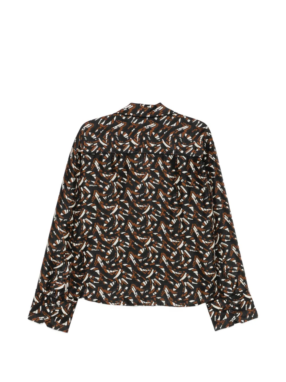 Plan C abstract-print silk shirt Bruin