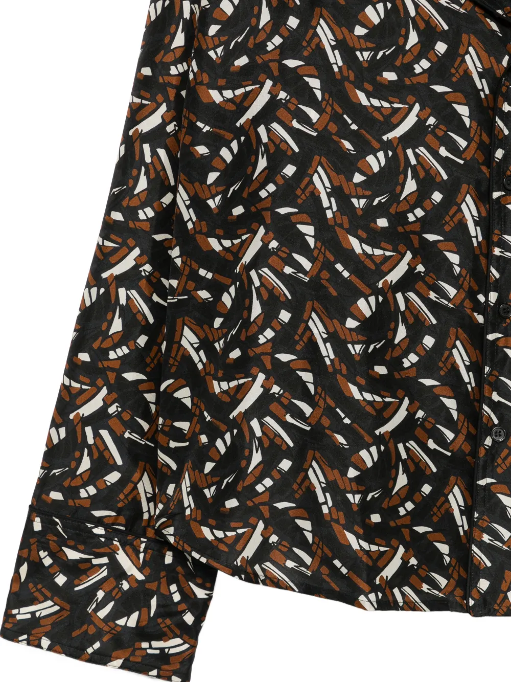 Plan C abstract-print silk shirt Bruin