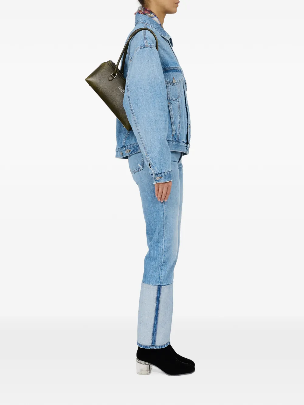 MM6 Maison Margiela Bauletto leren schoudertas Groen