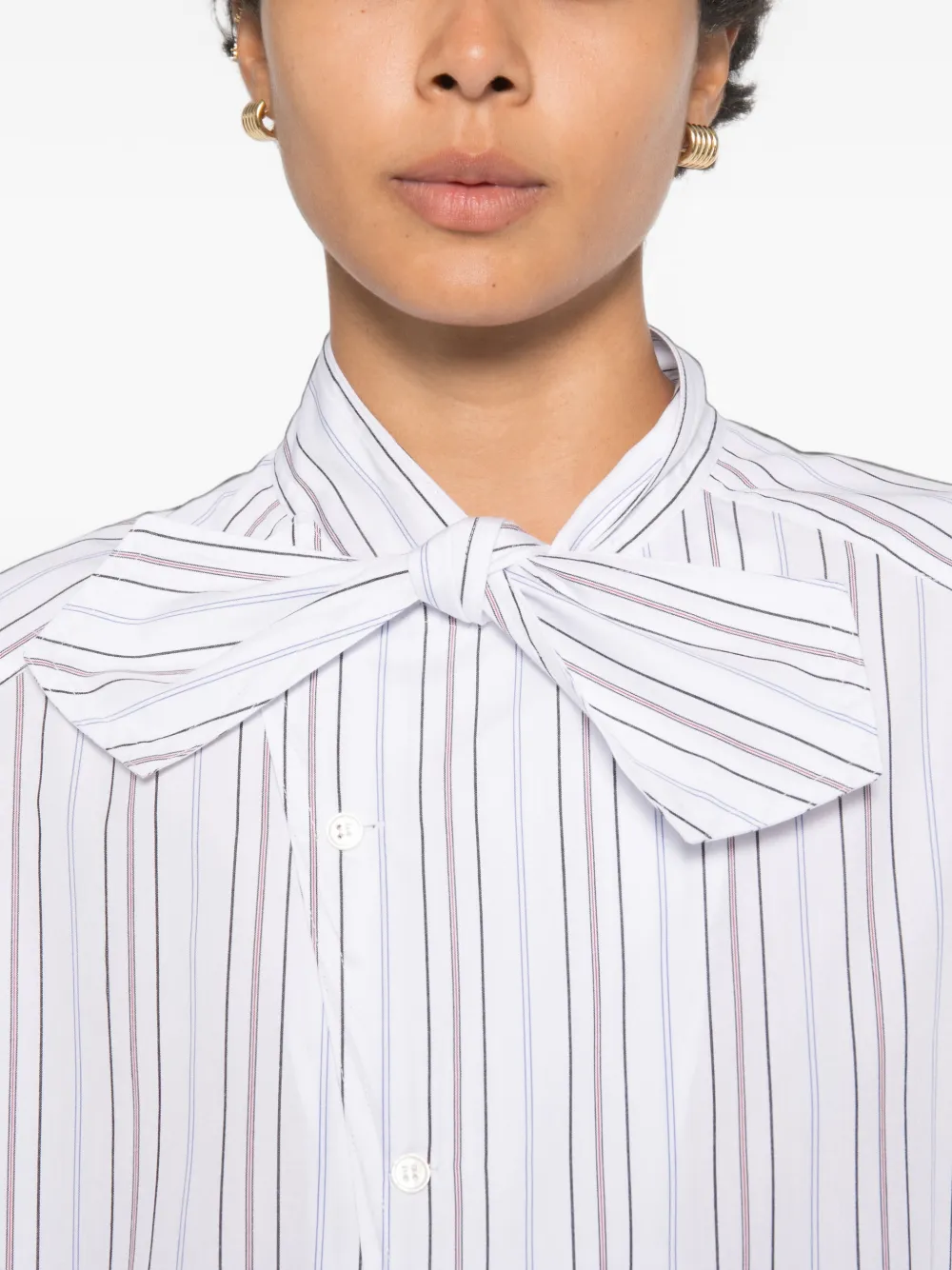 Plan C Gestreepte blouse Wit