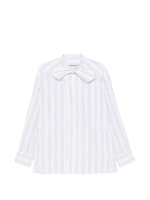 Plan C striped pussy-bow shirt