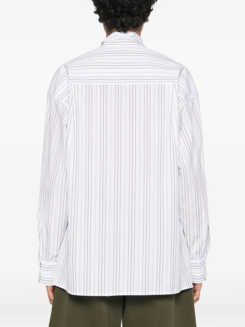 Plan C Gestreepte blouse Wit