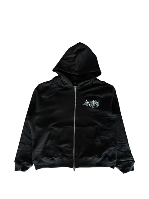 AMIRI embroidered-dragon zip-up hoodie