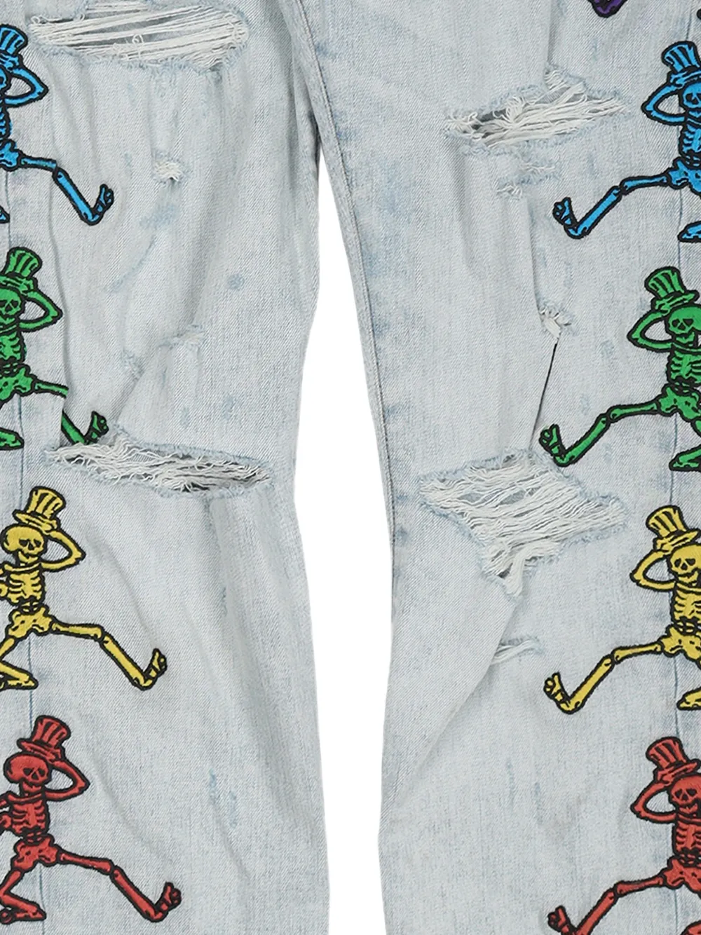 AMIRI Grateful Dead gerafelde jeans met patches Blauw