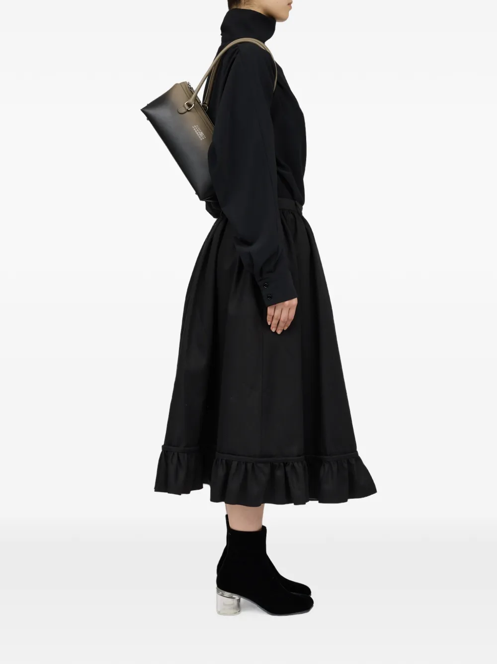 MM6 Maison Margiela Bauletto J leren schoudertas Zwart