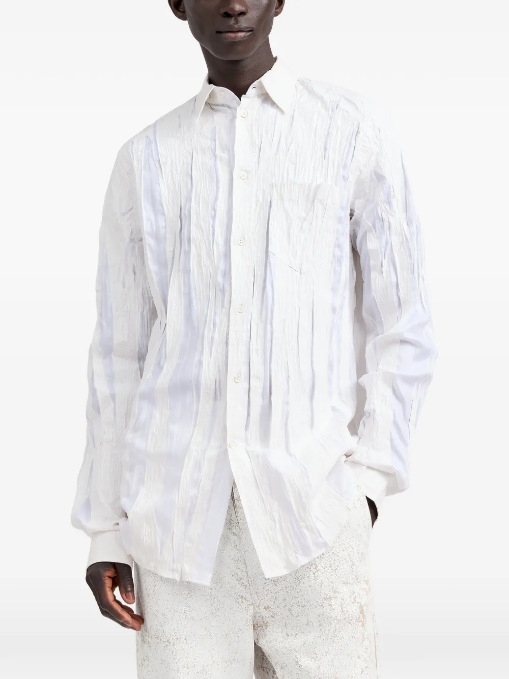 Maison Margiela Bianchetto overhemd met gekreukt effect Wit