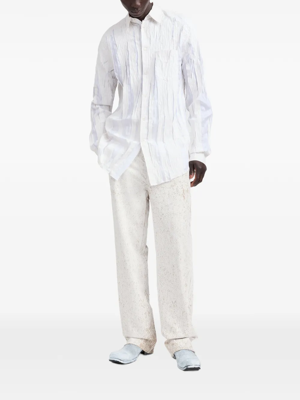 Maison Margiela Bianchetto overhemd met gekreukt effect Wit