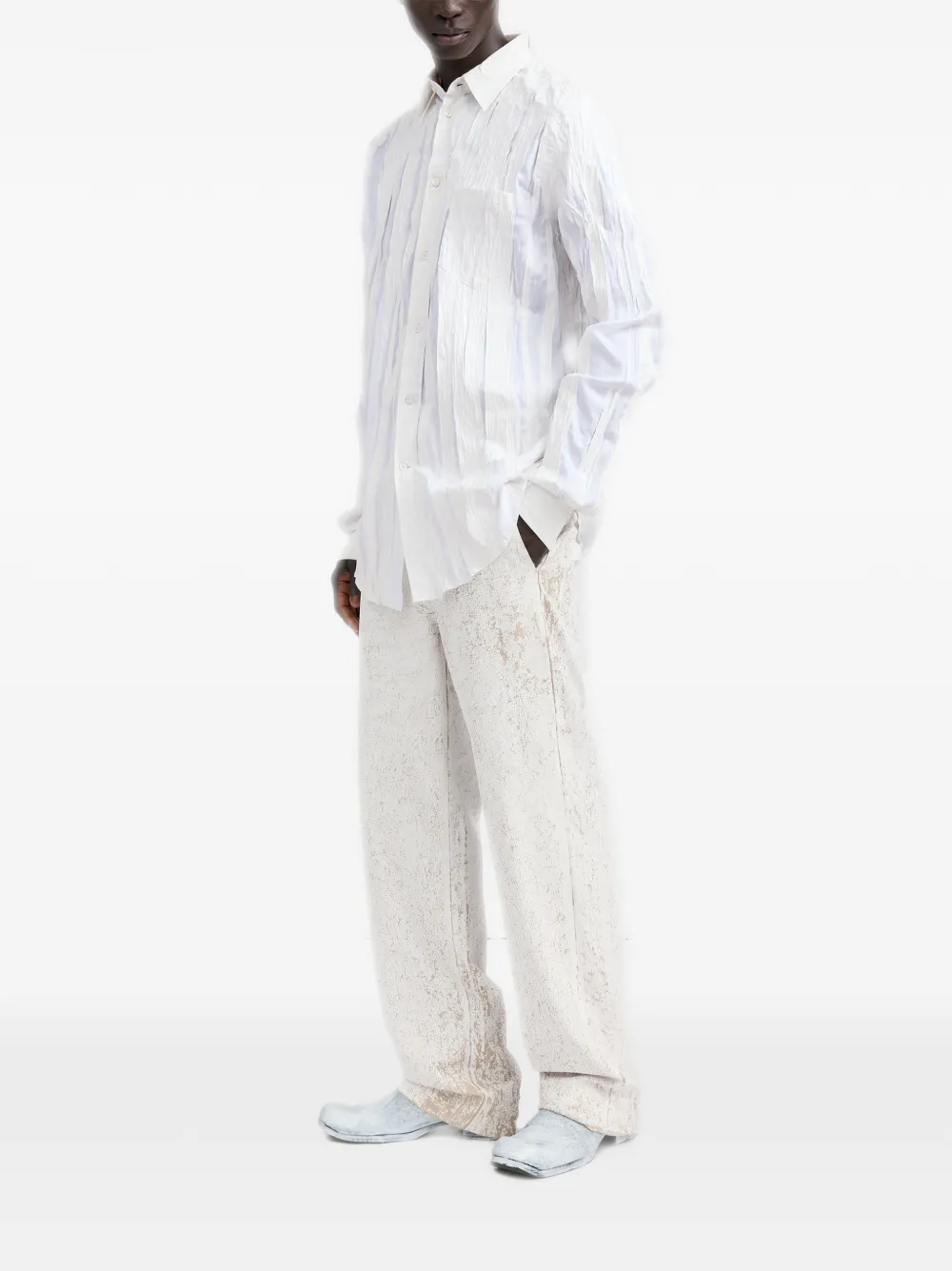 Maison Margiela Bianchetto overhemd met gekreukt effect Wit