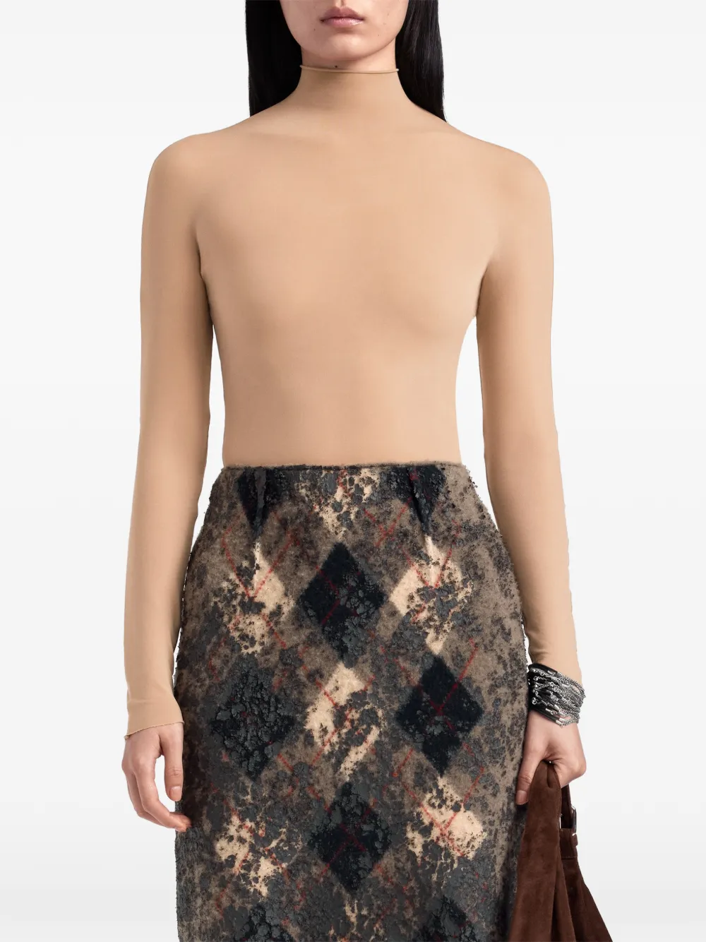 Maison Margiela Second Skin body met lange mouwen Beige